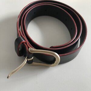 DELTA AIRLINES MENS BELT BLACK LEATHER SMOOTH UNIFORM SMALL